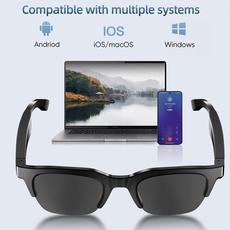 E60 ENC Noise Reduction Smart Audio Bluetooth Glasses(Transparent)
