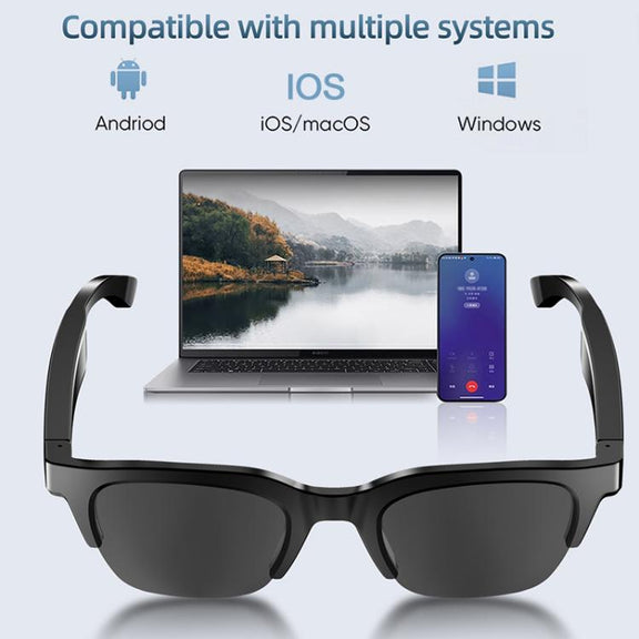E60 ENC Noise Reduction Smart Audio Bluetooth Glasses(Black)