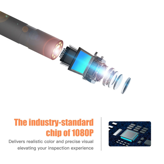 8mm 1080P IP68 Water-resistant 4.3 inch Screen Dual Camera Digital Endoscope, Line Length:5m