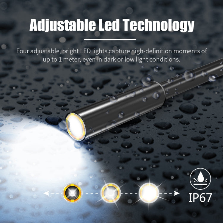 8mm 1080P IP68 Water-resistant 4.3 inch Screen Dual Camera Digital Endoscope, Line Length:5m