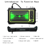 8mm 1080P IP68 Water-resistant 4.3 inch Screen Dual Camera Digital Endoscope, Line Length:5m