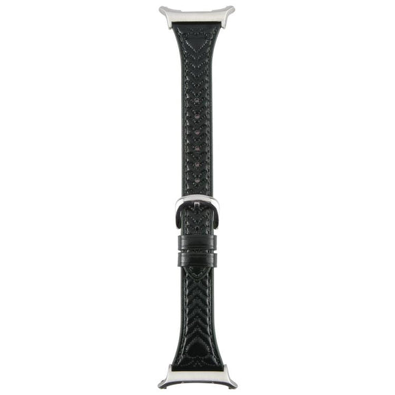 For Samsung Galaxy Watch Ultra 47mm Metal Connector Heart-Shaped Embossed Leather Watch Band(Forest Green)