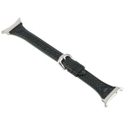 For Samsung Galaxy Watch Ultra 47mm Metal Connector Heart-Shaped Embossed Leather Watch Band(Forest Green)