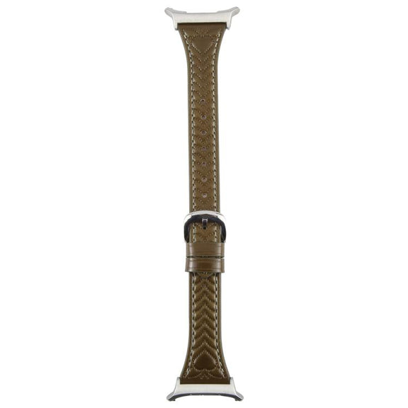 For Samsung Galaxy Watch Ultra 47mm Metal Connector Heart-Shaped Embossed Leather Watch Band(Retro Green)