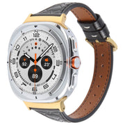 For Samsung Galaxy Watch Ultra 47mm / Ultra 2025 Metal Connector Heart-Shaped Embossed Leather Watch Band(Black)