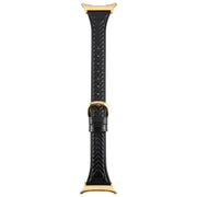 For Samsung Galaxy Watch Ultra 47mm / Ultra 2025 Metal Connector Heart-Shaped Embossed Leather Watch Band(Black)