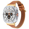 For Samsung Galaxy Watch Ultra 47mm Metal Connector Heart-Shaped Embossed Leather Watch Band(Brown) - Watch Bands by PMC TechLife | Online Shopping South Africa | PMC TechLife | Buy Now Pay Later Mobicred