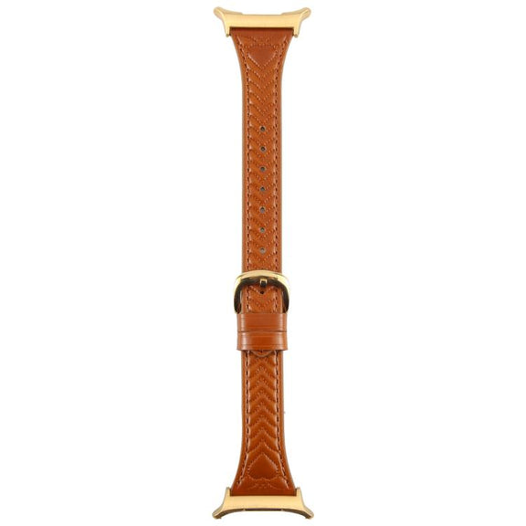 For Samsung Galaxy Watch Ultra 47mm Metal Connector Heart-Shaped Embossed Leather Watch Band(Brown)