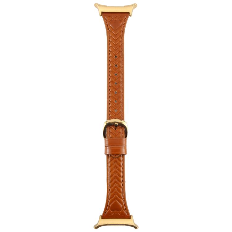 For Samsung Galaxy Watch Ultra 47mm Metal Connector Heart-Shaped Embossed Leather Watch Band(Brown)
