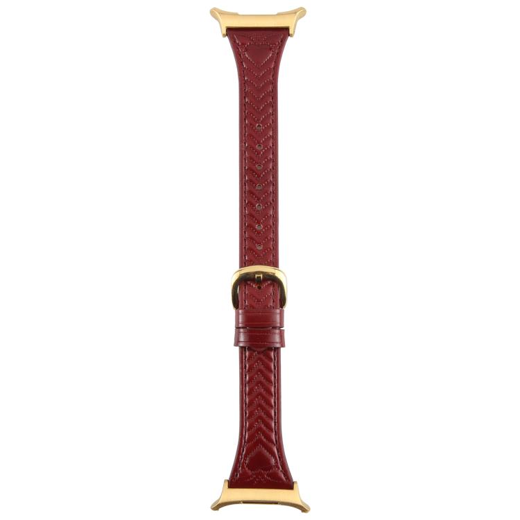 For Samsung Galaxy Watch Ultra 47mm / Ultra 2025 Metal Connector Heart-Shaped Embossed Leather Watch Band(Wine Red)
