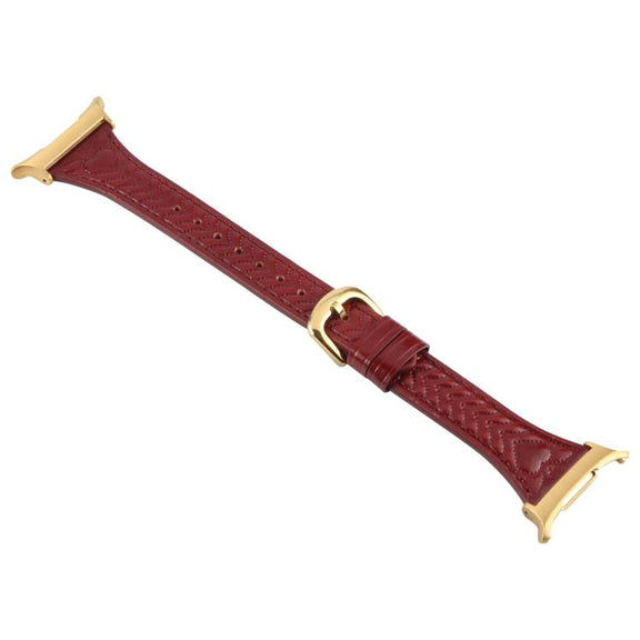 For Samsung Galaxy Watch Ultra 47mm / Ultra 2025 Metal Connector Heart-Shaped Embossed Leather Watch Band(Wine Red)