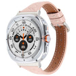 For Samsung Galaxy Watch Ultra 47mm Metal Connector Heart-Shaped Embossed Leather Watch Band(Pink) - Watch Bands by PMC TechLife | Online Shopping South Africa | PMC TechLife | Buy Now Pay Later Mobicred