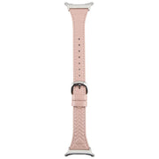 For Samsung Galaxy Watch Ultra 47mm Metal Connector Heart-Shaped Embossed Leather Watch Band(Pink)