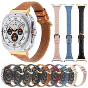 For Samsung Galaxy Watch Ultra 47mm Metal Connector Heart-Shaped Embossed Leather Watch Band(Brown)