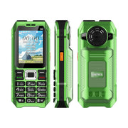 UNIWA M6000 Big Speaker Keypad Phone, 2.4 inch, Dual Flashlights, 21 Keys, SOS, FM, 4 SIM, GSM, Plug:US Plug(Green)