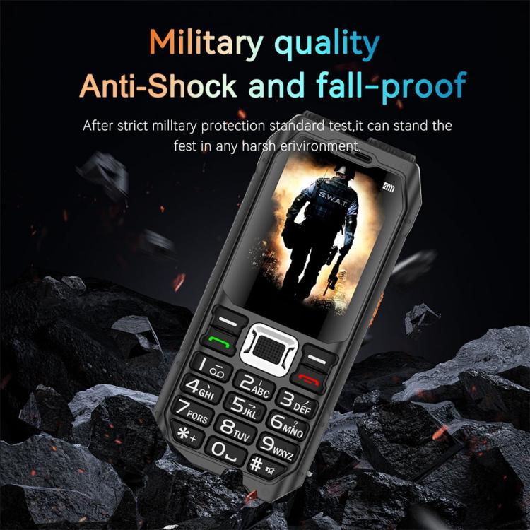 UNIWA M6000 Big Speaker Keypad Phone, 2.4 inch, Dual Flashlights, 21 Keys, SOS, FM, 4 SIM, GSM, Plug:US Plug(Green)