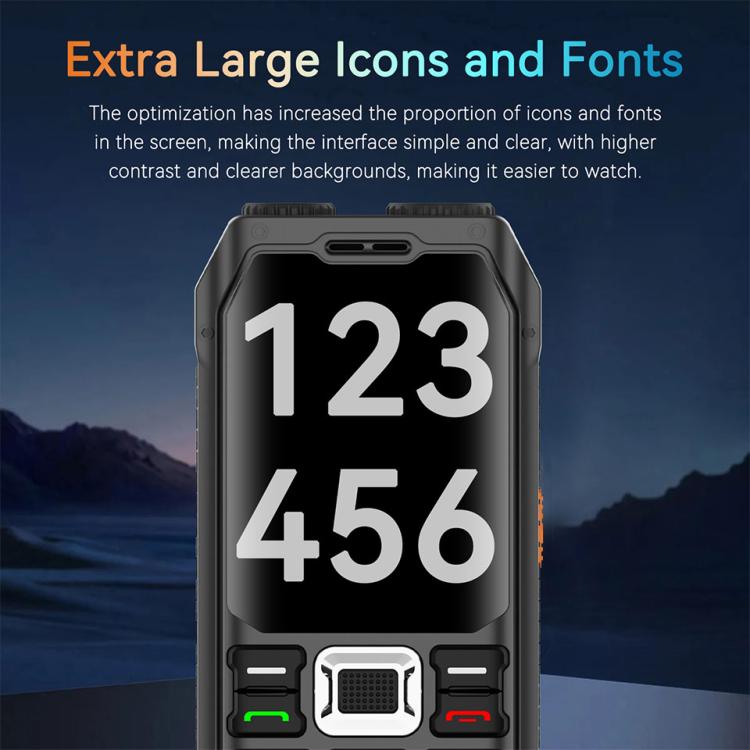 UNIWA M6000 Big Speaker Keypad Phone, 2.4 inch, Dual Flashlights, 21 Keys, SOS, FM, 4 SIM, GSM, Plug:US Plug(Green)