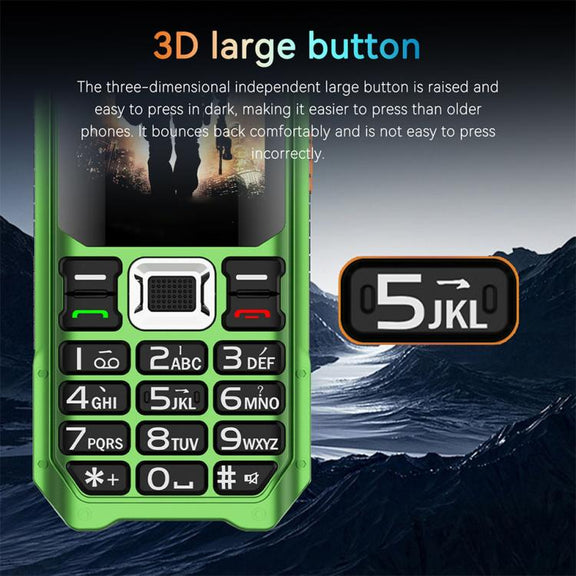 UNIWA M6000 Big Speaker Keypad Phone, 2.4 inch, Dual Flashlights, 21 Keys, SOS, FM, 4 SIM, GSM, Plug:EU Plug(Black)