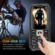 UNIWA M6000 Big Speaker Keypad Phone, 2.4 inch, Dual Flashlights, 21 Keys, SOS, FM, 4 SIM, GSM, Plug:US Plug(Green)