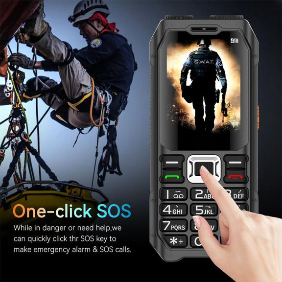 UNIWA M6000 Big Speaker Keypad Phone, 2.4 inch, Dual Flashlights, 21 Keys, SOS, FM, 4 SIM, GSM, Plug:EU Plug(Black)