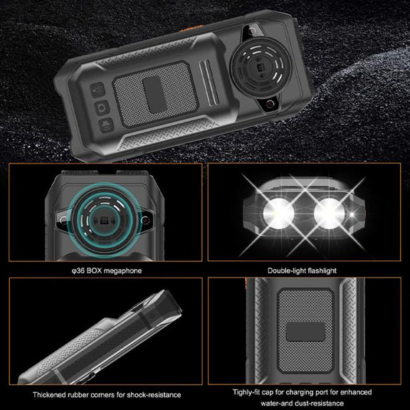UNIWA M6000 Big Speaker Keypad Phone, 2.4 inch, Dual Flashlights, 21 Keys, SOS, FM, 4 SIM, GSM, Plug:AU Plug(Black)