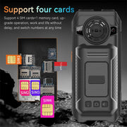 UNIWA M6000 Big Speaker Keypad Phone, 2.4 inch, Dual Flashlights, 21 Keys, SOS, FM, 4 SIM, GSM, Plug:EU Plug(Black)