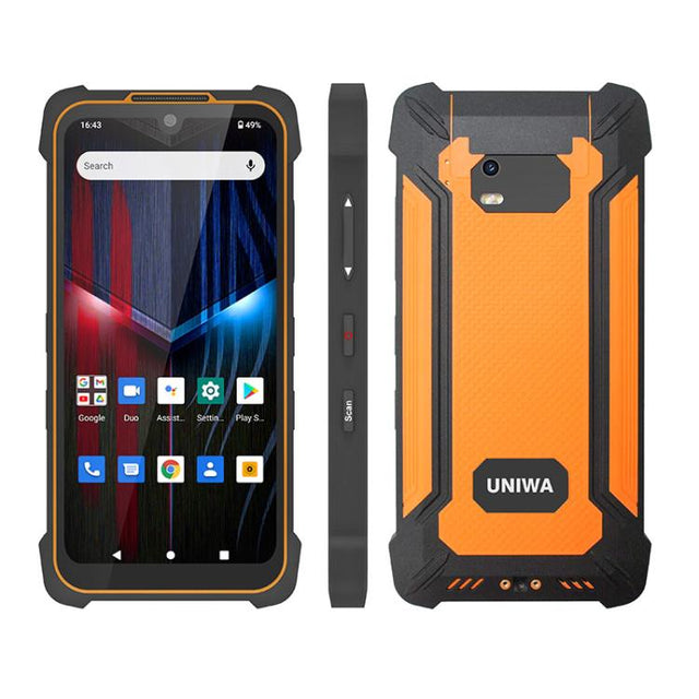 UNIWA P551 Handheld PDA Rugged Phone, 4GB+64GB, 5.5 inch Android 11 Mediatek MT6765 Helio P35 Octa Core, Network: 4G, Plug:UK Plug(Orange)