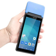 UNIWA V6P Thermal Label Printer Handheld PDA, 2GB+16GB, 5.45 inch Android 12 Mediatek MT6761 Quad Core, NFC, Network: 4G, Plug:AU Plug(Black Blue)