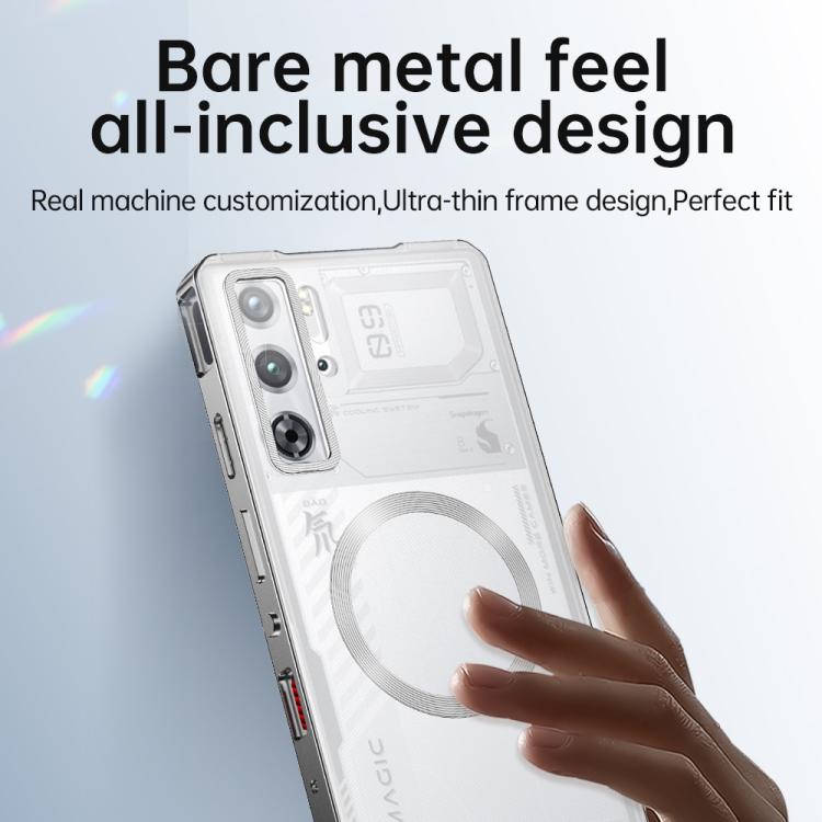 For ZTE nubia RedMagic 9 Pro / 9 Pro+ Alloy Frame Frosted Magnetic Single-sided Phone Case(Titanium) - ZTE Cases by PMC Jewellery | Online Shopping South Africa | PMC Jewellery | Buy Now Pay Later Mobicred