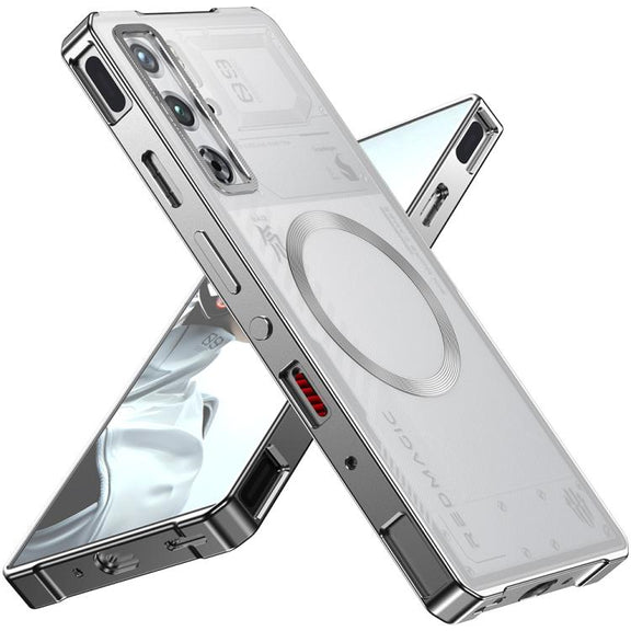 For ZTE nubia RedMagic 9 Pro / 9 Pro+ Alloy Frame Frosted Magnetic Single-sided Phone Case(Titanium)