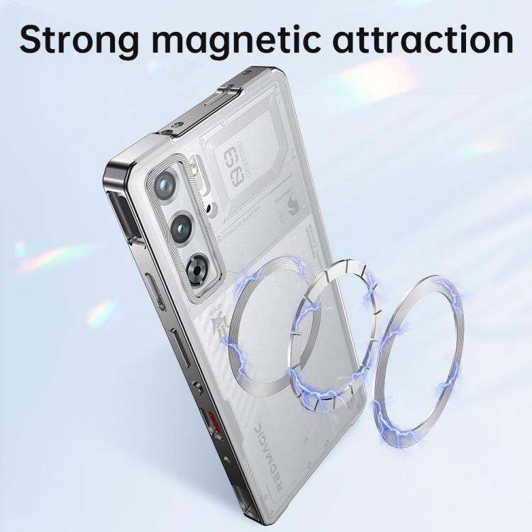 For ZTE nubia RedMagic 10 Pro / 10 Pro+ Alloy Frame Frosted Magnetic Single-sided Phone Case(Titanium) - ZTE Cases by PMC Jewellery | Online Shopping South Africa | PMC Jewellery | Buy Now Pay Later Mobicred