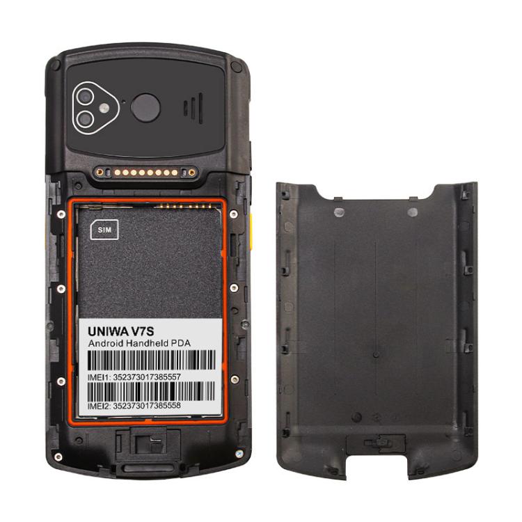UNIWA V7S PDA Barcode Scanner Rugged Phone, 4GB+64GB, 5.7 inch Android 12 Mediatek MT6762 Octa Core, NFC, Network: 4G, Plug:UK Plug(Black)