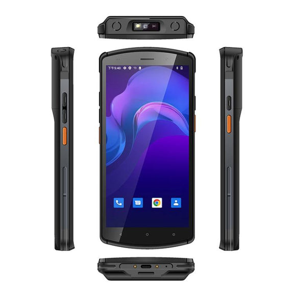 UNIWA V7S PDA Barcode Scanner Rugged Phone, 4GB+64GB, 5.7 inch Android 12 Mediatek MT6762 Octa Core, NFC, Network: 4G, Plug:EU Plug(Black)
