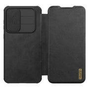 For Samsung Galaxy A56 5G NILLKIN QIN Series Pro Sliding Camera Cover Design Leather Phone Case(Black)