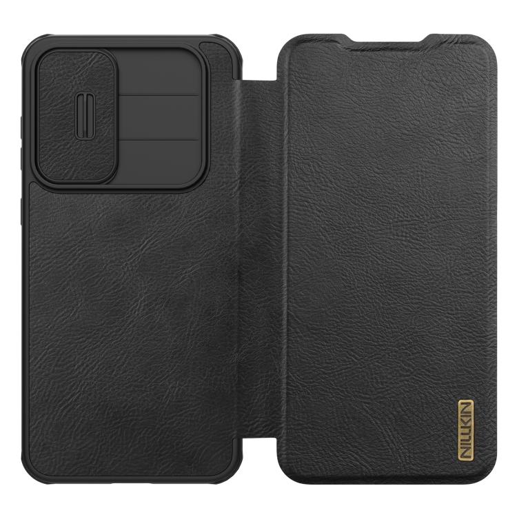 For Samsung Galaxy A56 5G NILLKIN QIN Series Pro Sliding Camera Cover Design Leather Phone Case(Black)