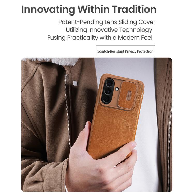 For Samsung Galaxy A56 5G NILLKIN QIN Series Pro Sliding Camera Cover Design Leather Phone Case(Black) - free shipping - PMc TechLife - Order now!