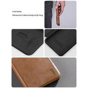 For Samsung Galaxy A56 5G NILLKIN QIN Series Pro Sliding Camera Cover Design Leather Phone Case(Black)