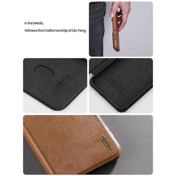 For Samsung Galaxy A56 5G NILLKIN QIN Series Pro Sliding Camera Cover Design Leather Phone Case(Black)