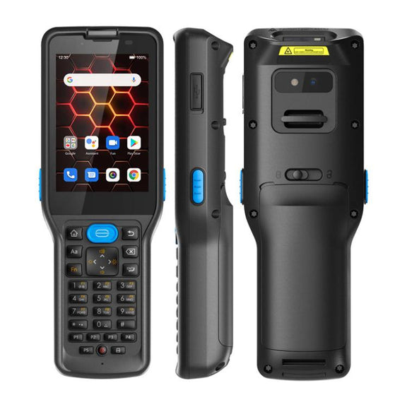 UNIWA V350 Handheld Rugged 2D Barcode Scanner, 4GB+64GB, 3.5 inch Android 12 Mediatek MT6761 Quad Core, T9 Keyboard, NFC, Network: 4G, Plug:US Plug(Black)