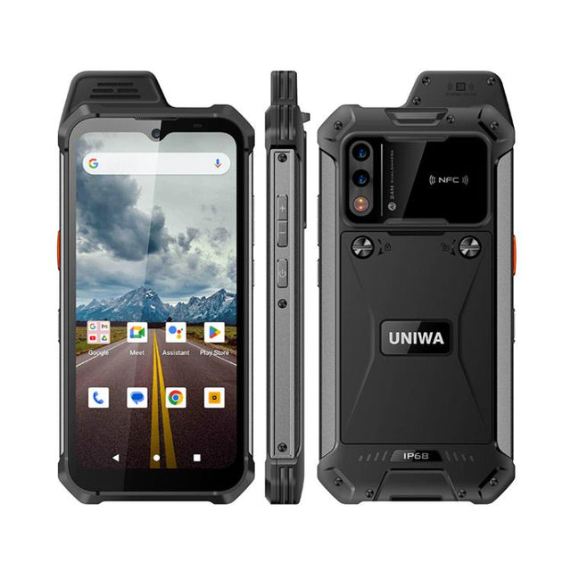 UNIWA W999 Rugged Phone, 8GB+128GB, 6.3 inch Android 13 Mediatek MT6789 Helio G99 Octa Core, NFC, Network: 4G, Plug:EU Plug(Black)