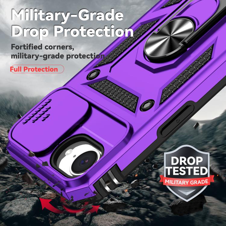 For iPhone 16e Sliding Camshield Holder Phone Case(Purple) - free shipping - PMC TechLife - Order now!