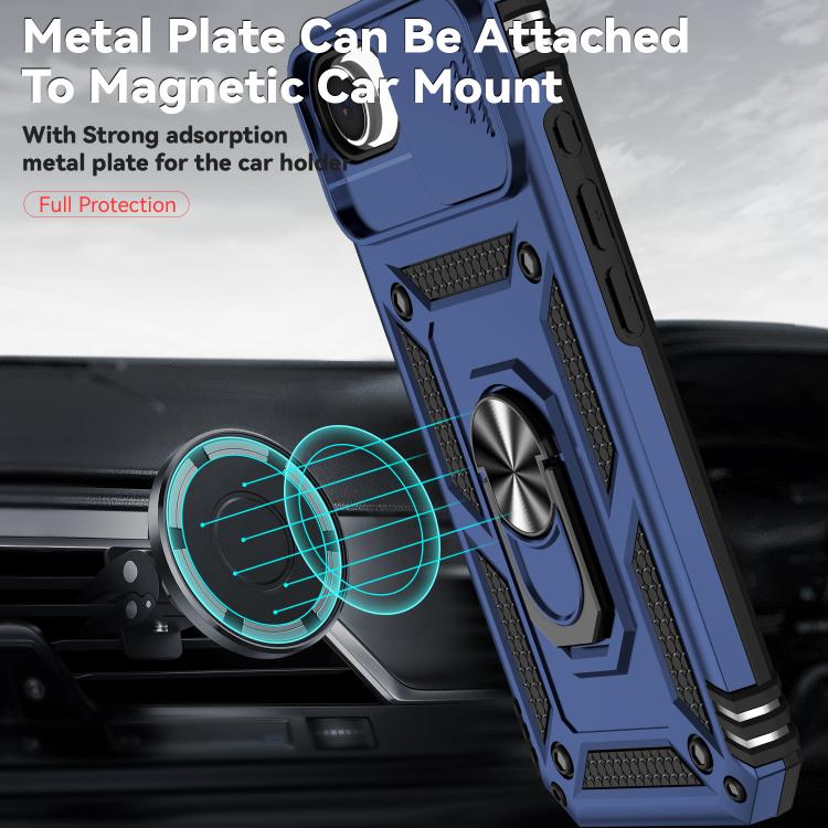 For iPhone 16e Sliding Camshield Holder Phone Case(Blue) - iPhone 16e Cases by PMC TechLife | Online Shopping South Africa | PMC TechLife | Buy Now Pay Later Mobicred