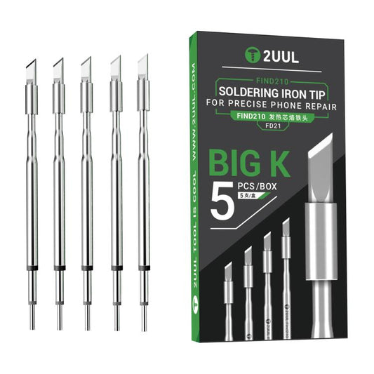 2uul 5 in 1 FD21 Big-K Soldering Iron Tips for Most C210 Soldering Station - free shipping - PMC Jewellery - Order now!