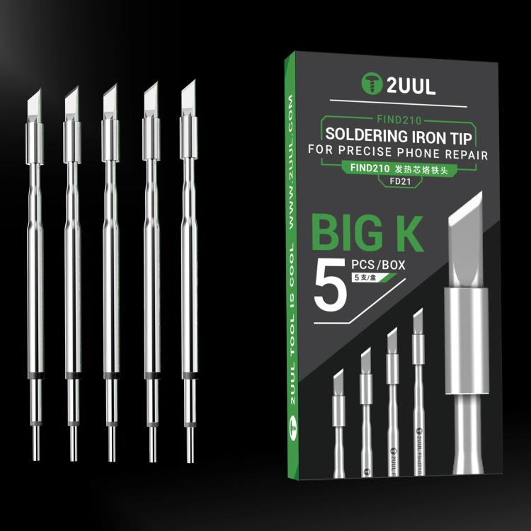 2uul 5 in 1 FD21 Big-K Soldering Iron Tips for Most C210 Soldering Station - free shipping - PMC Jewellery - Order now!