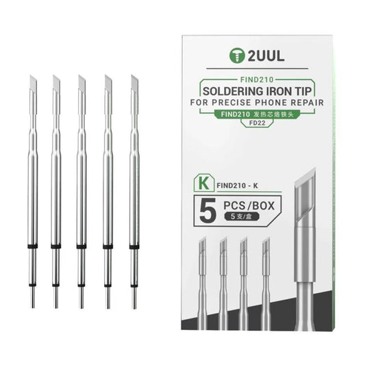2uul 5 in 1 Soldering Iron Tips for Most C210 Soldering Station, Model:FD22 K - free shipping - PMC Jewellery - Order now!