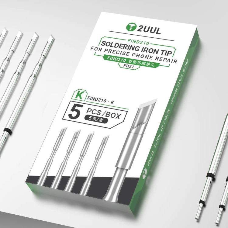 2uul 5 in 1 Soldering Iron Tips for Most C210 Soldering Station, Model:FD22 K - free shipping - PMC Jewellery - Order now!