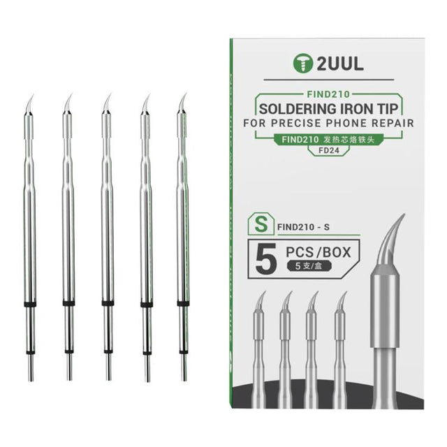 2uul 5 in 1 Soldering Iron Tips for Most C210 Soldering Station, Model:FD24 S