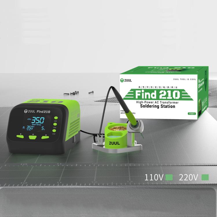 2uul FD01 Find210 60W High-Power AC Transformer Soldering Station, Plug:UK Plug
