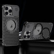 For iPhone 16 Pro R-JUST RJ-64 Aromatherapy Heat Dissipation MagSafe Phone Case with Stand(Black) - free shipping - PMc TechLife - Order now!