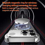 For iPhone 15 R-JUST RJ-64 Aromatherapy Heat Dissipation MagSafe Phone Case with Stand(Black)